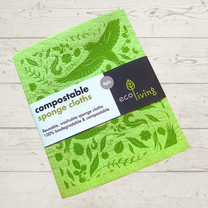 Eco Living Compostable Sponge Cloths 4 Pack